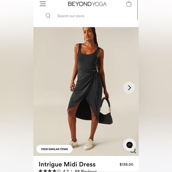 NWT Beyond Yoga tie waist midi dress. - Picture 5 of 7